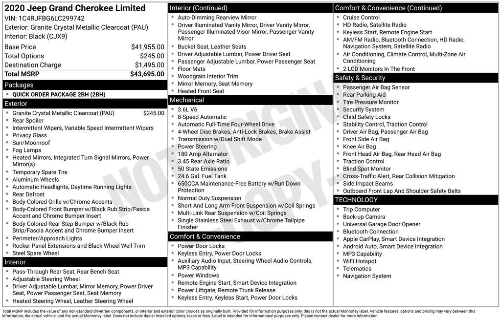 2020 Jeep Grand Cherokee Limited